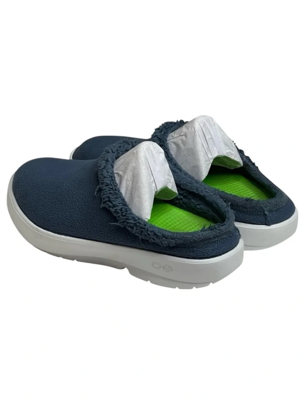 OOFos 𖦹 OOcoozie Vegan Sherpa Fur Lined Slipper Mule 𖦹 Moroccan Blue 𖦹 12.5